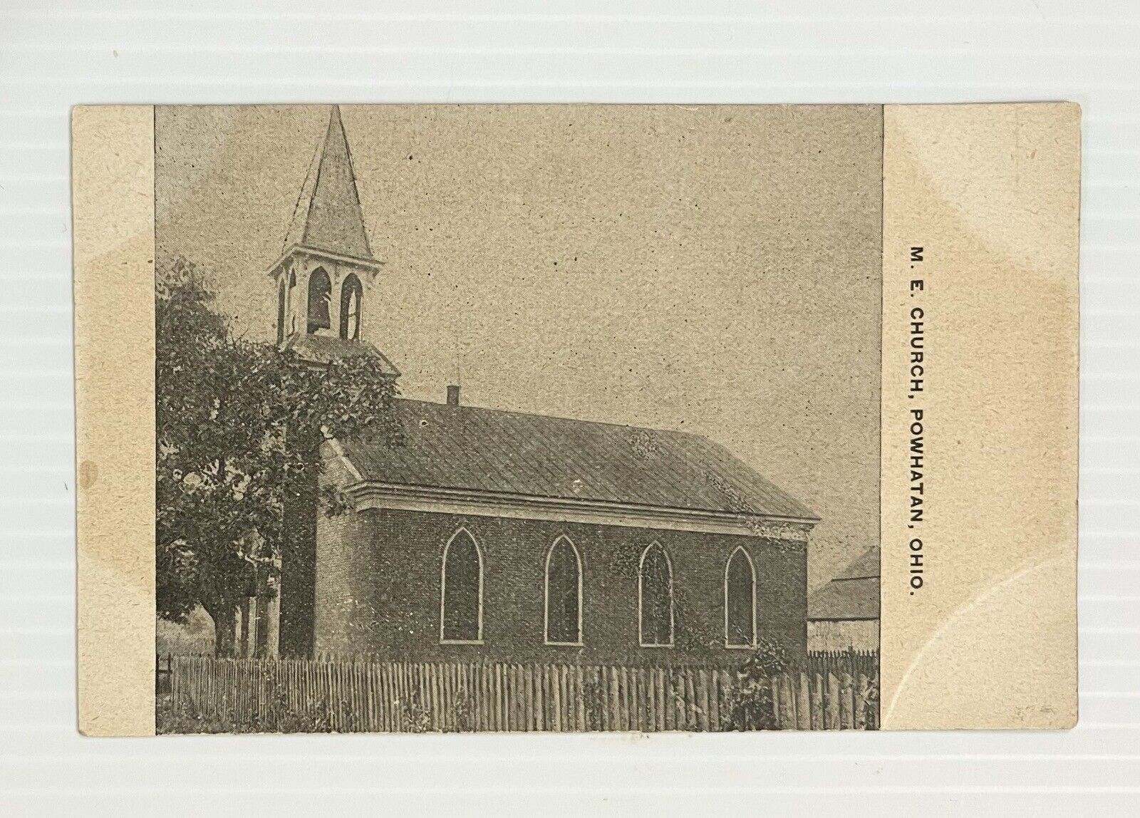 Early Postcard M. E. Church, Powhatan, Ohio OH, Belmont County, Undivided Back