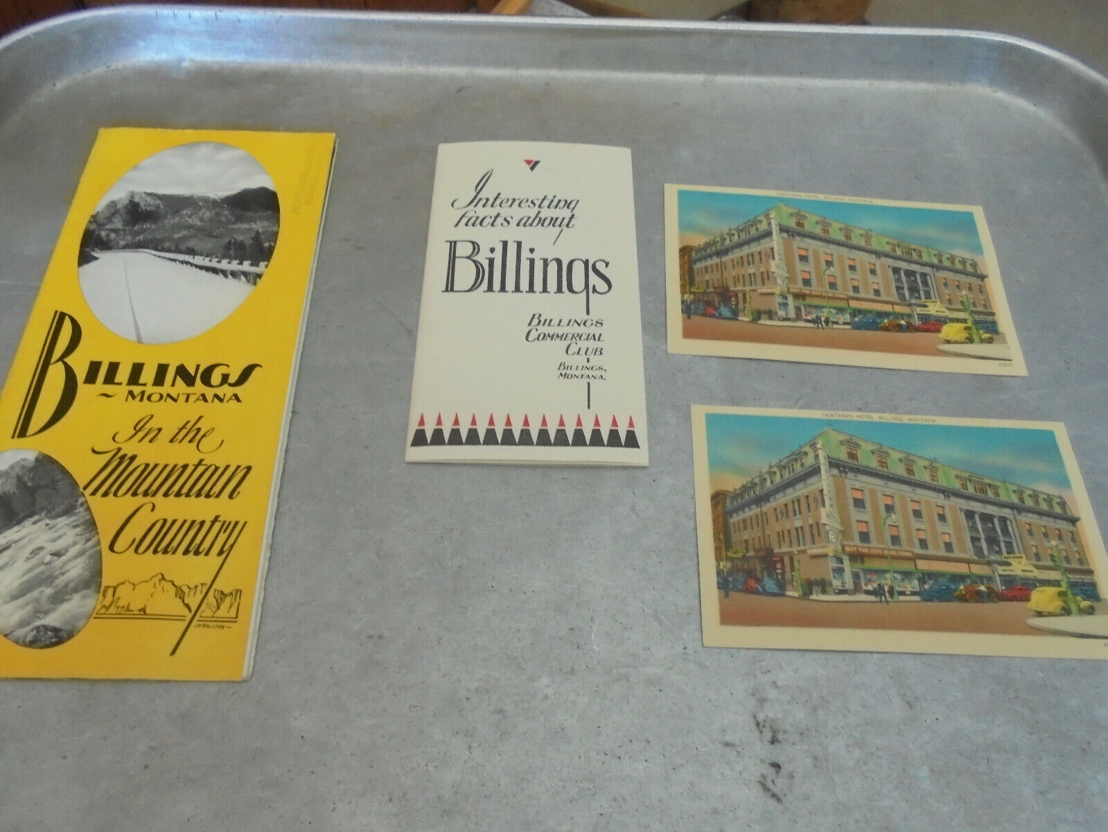 Vintage 1938 Billings Montana Brochures, Decal and postcards