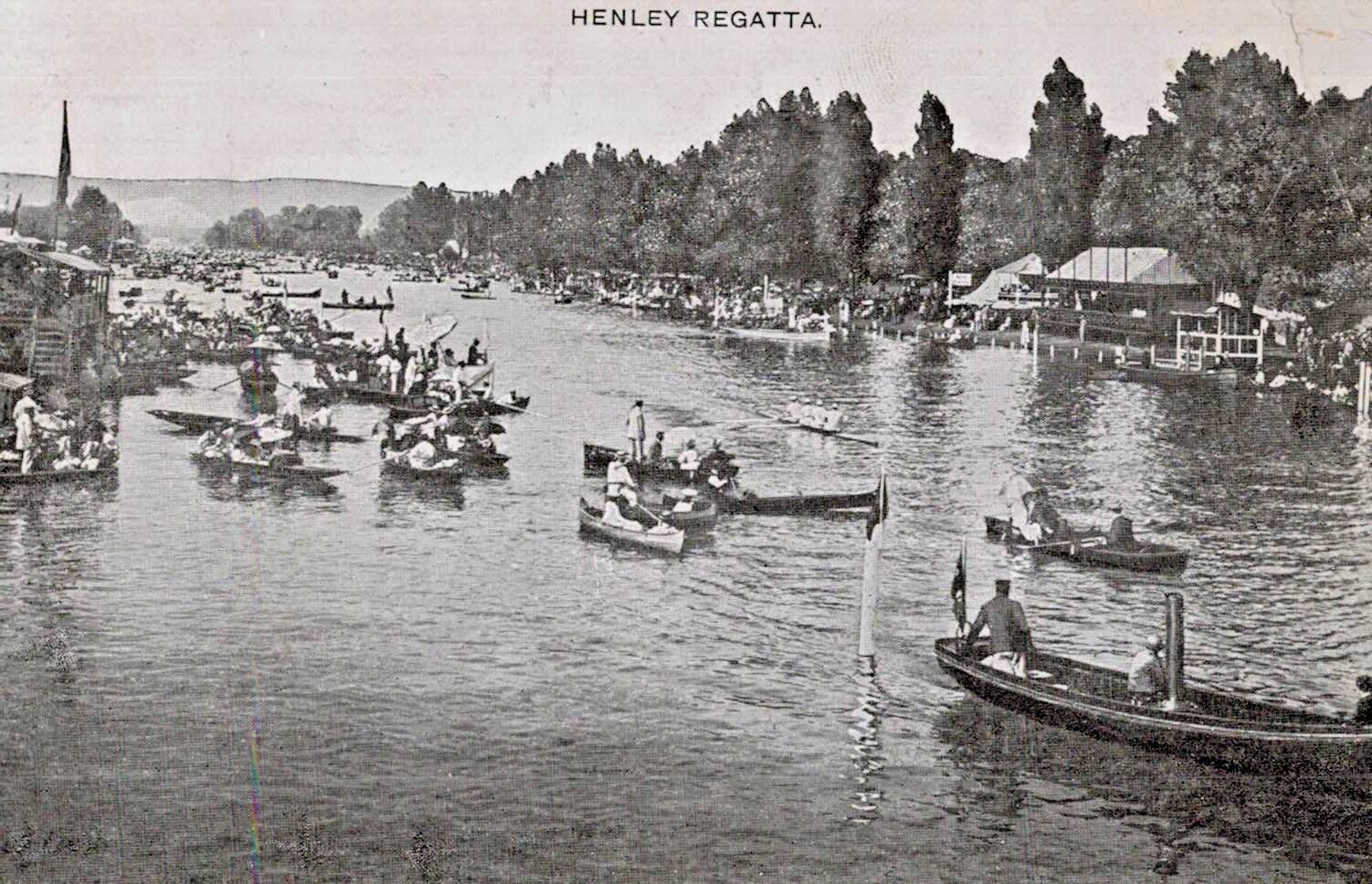 VIntage Postcard-Henley Regata, Annual Rowing Event on River Thames, England