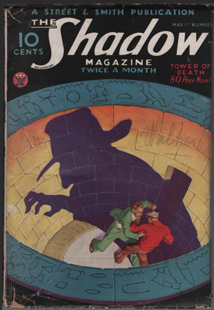 Shadow, 1934 May 1. Signed with double signature.      Pulp