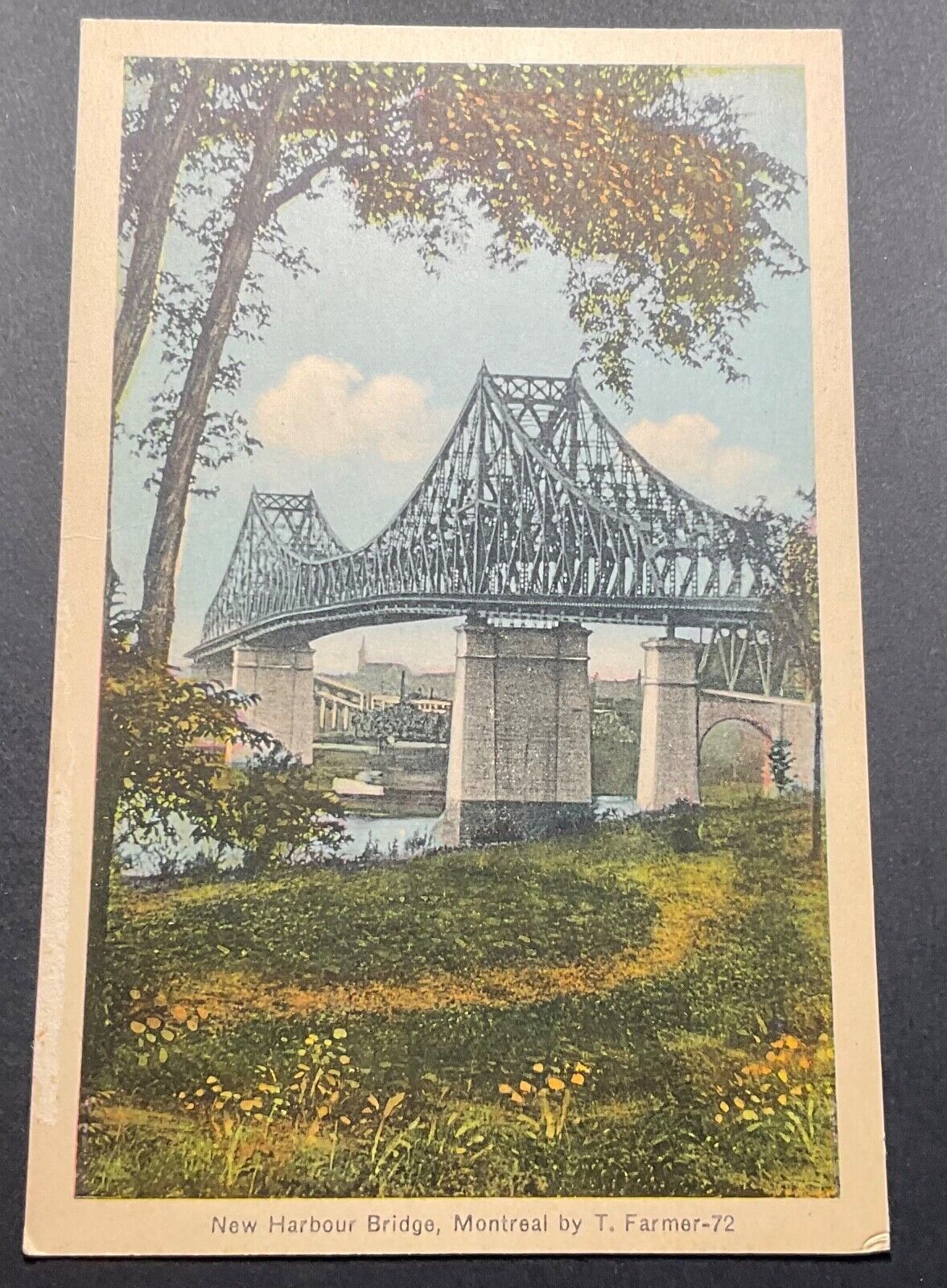 Montreal Canada Postcard New Harbour Bridge Beautiful View Across