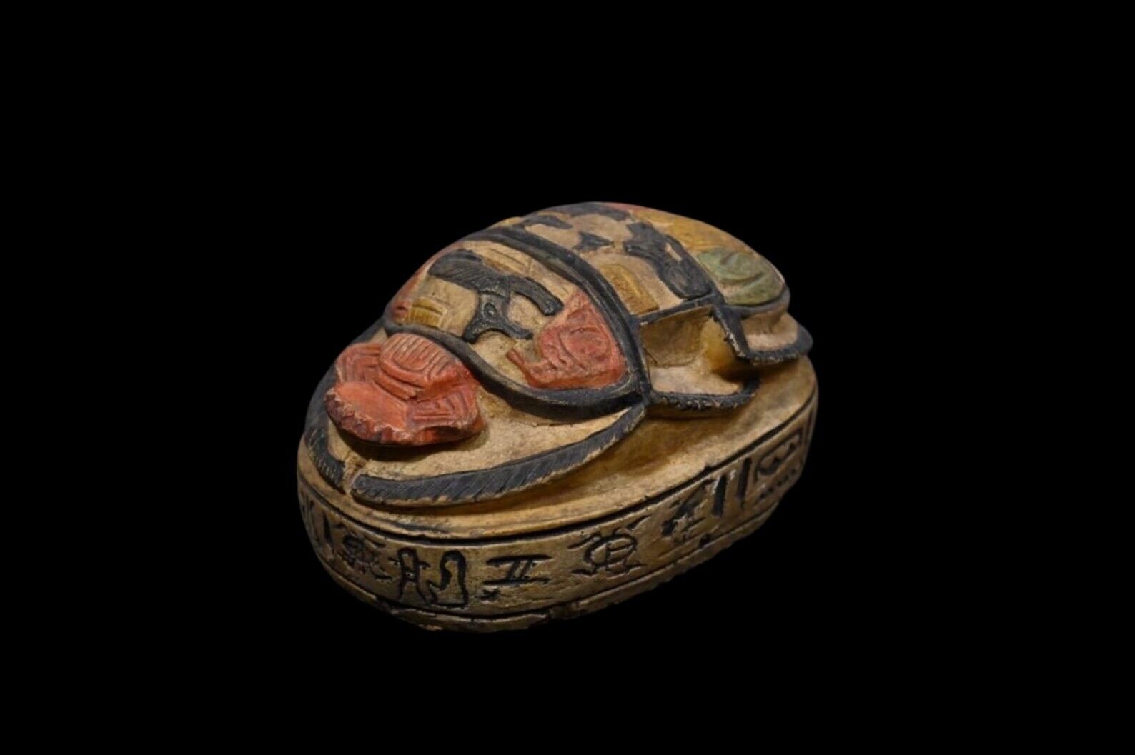 RARE ANCIENT EGYPTIAN ANTIQUE Statue Stone of Scarab with Magic Hieroglyphic