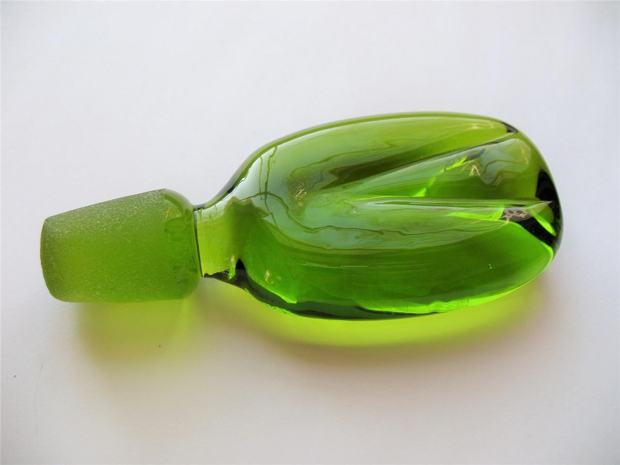 BLENKO Glass Green LOLLIPOP Decanter Stopper Only 6944