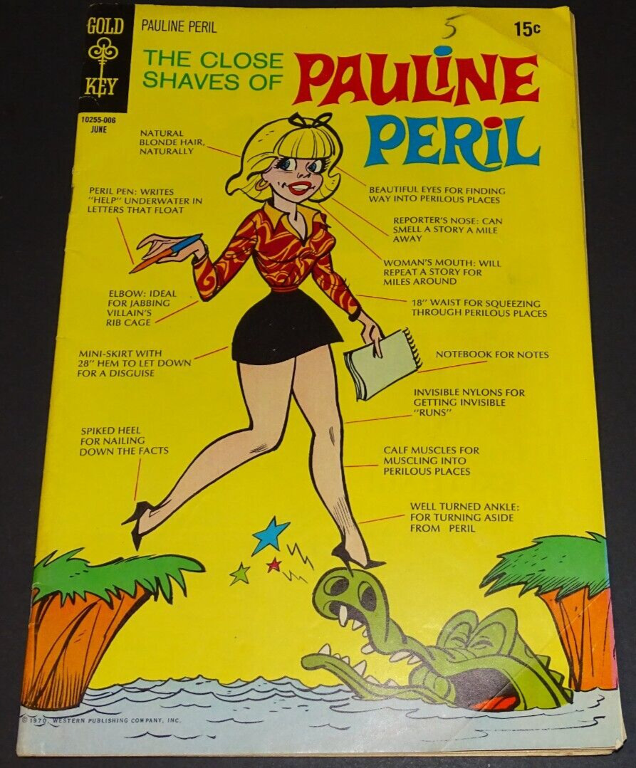 THE CLOSE SHAVES OF PAULINE PERIL #1 VG (1970 GOLD KEY)  HTF ISSUE