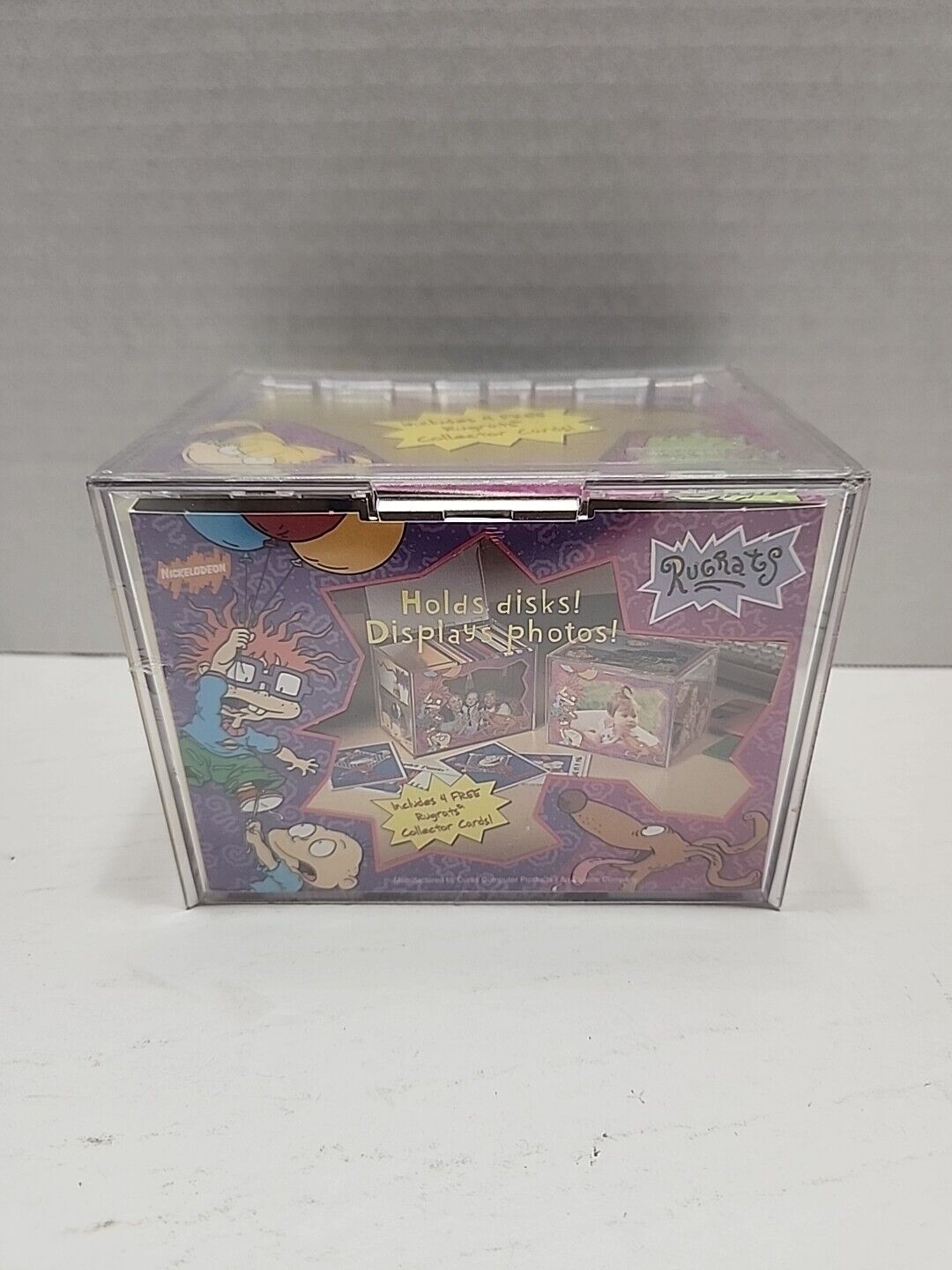 1997 Nickelodeon Rugrats photo cube 4 free collector cards holds disks