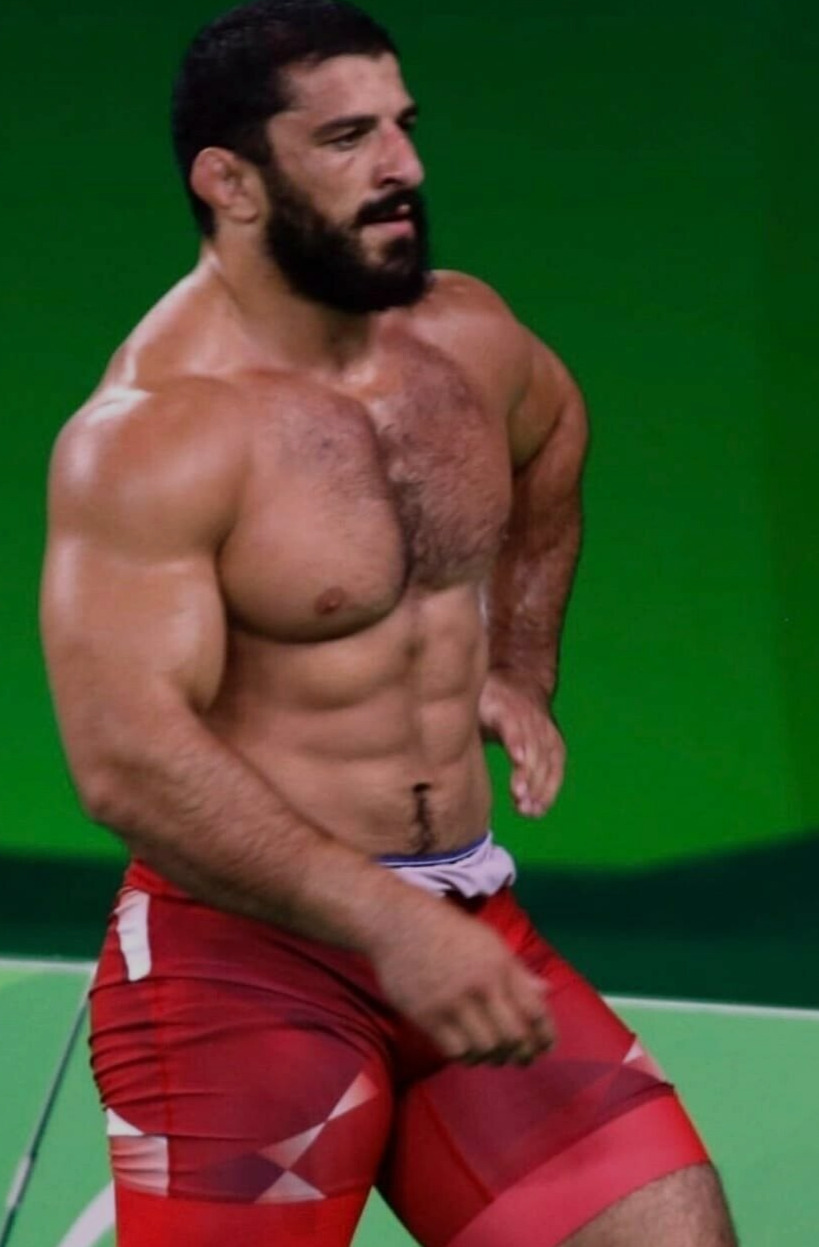 Male Muscular Athletic Wrestling Hunk Thick Beard Huge Chest Abs PHOTO 4X6 B2080