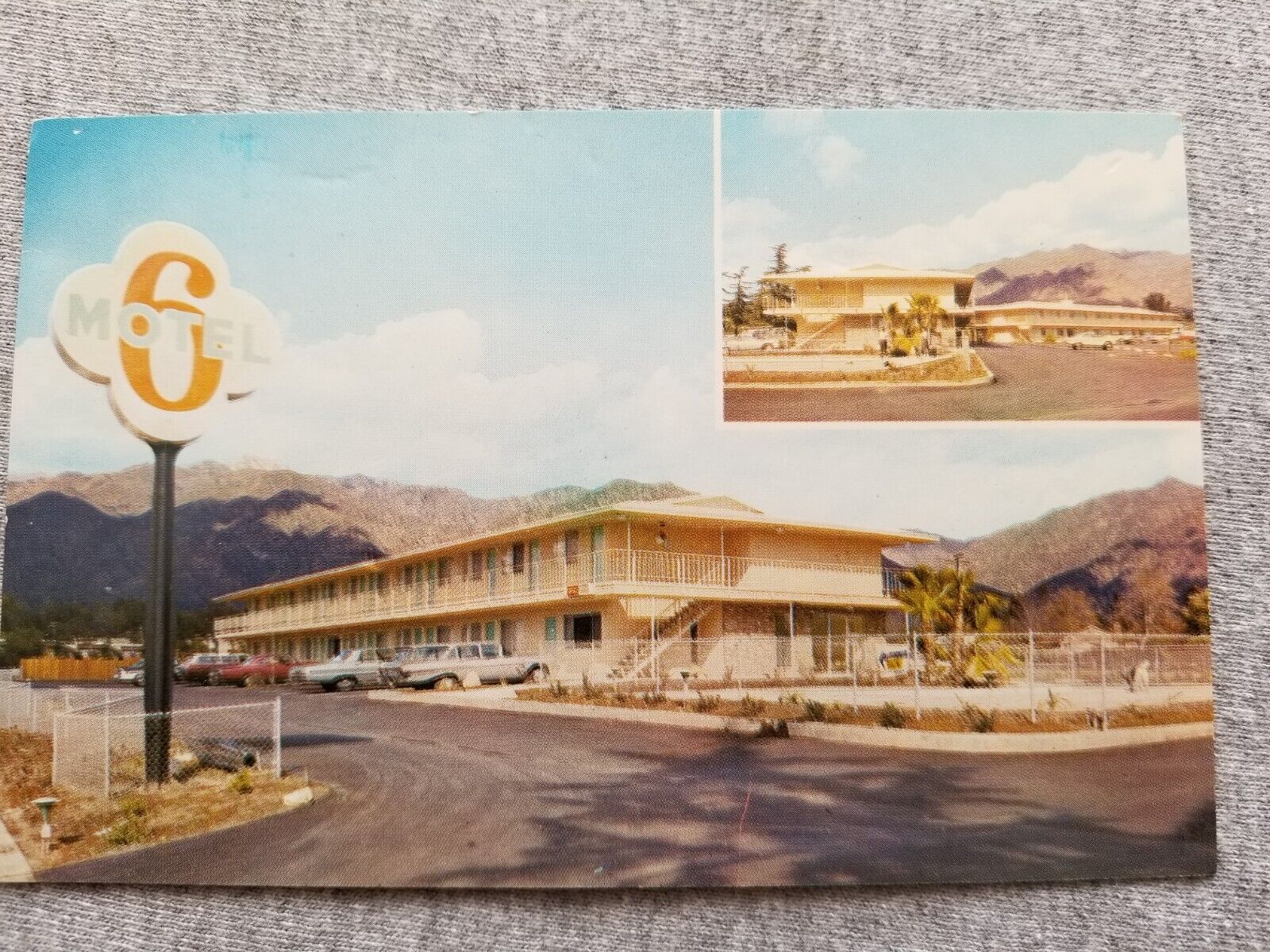Motel 6 Arcadia CA Multi-View Vtg Postcard Near Santa Anita Race Track