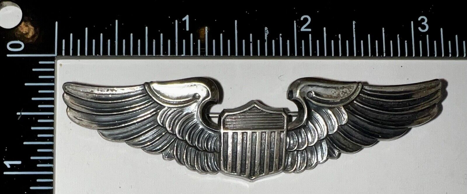 POST WWII Early USAF Sterling NS Meyer Marked Pinback PB Pilot 3” Wing