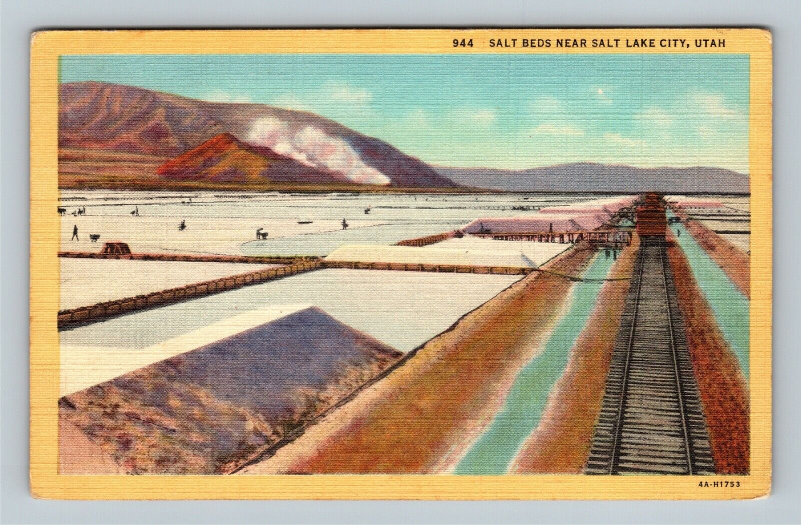 Salt Beds, Salt Lake City Utah Vintage Postcard