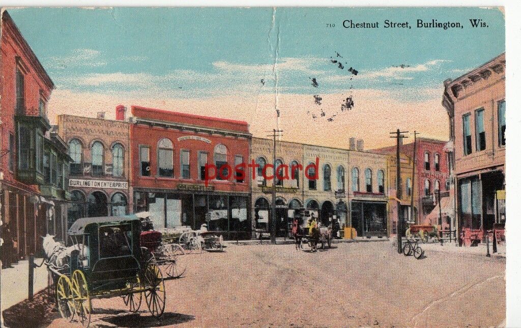 1915 BURLINGTON WI Chestnut St., Burlington Enterprise, Foltz & Son, Bishop