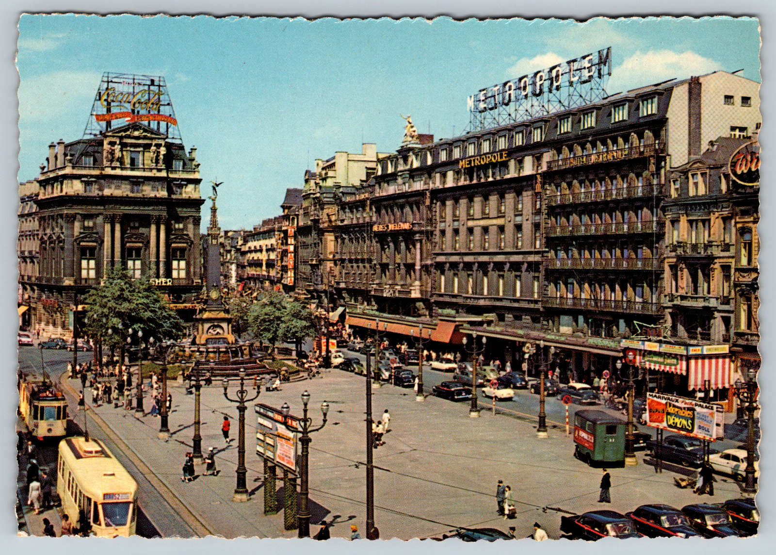 c1970s Brussels de Brouckere Square Vintage Postcard