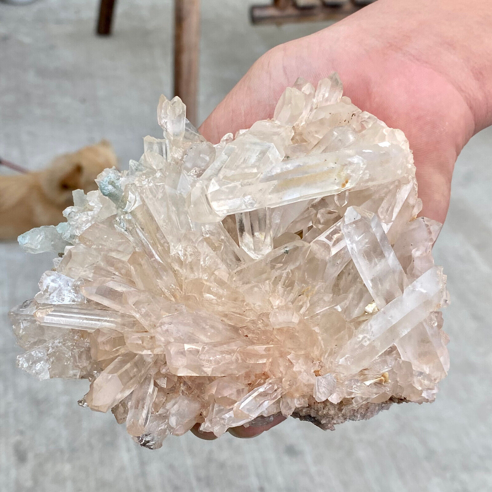 2.28LB Natural white Crystal Himalayan quartz cluster mineralsls