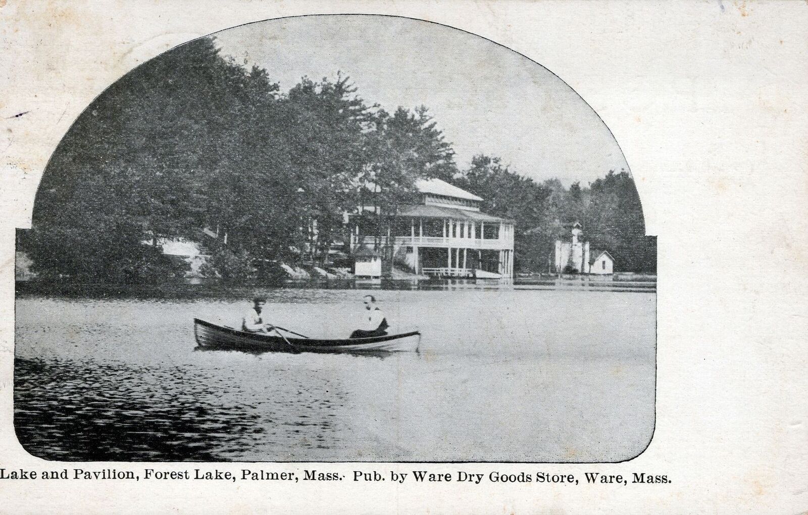 PALMER MA - Lake And Pavilion Forest Lake Postcard - 1907