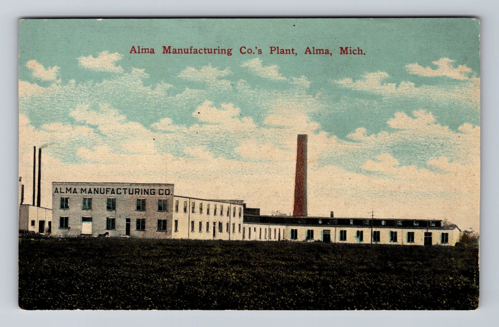 Alma MI-Michigan, Alma Manufacturing Co's Plant, Antique, Vintage Postcard
