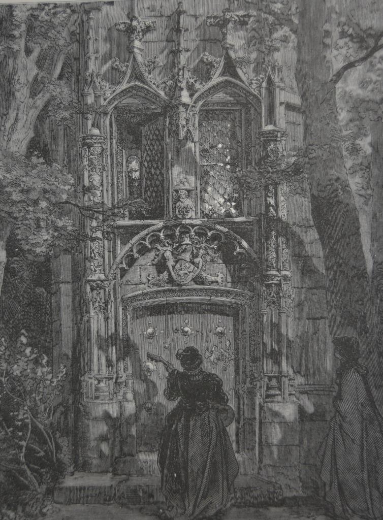 Antique Gustave Dore Art Print The Mock Serenade Fables Original 1880