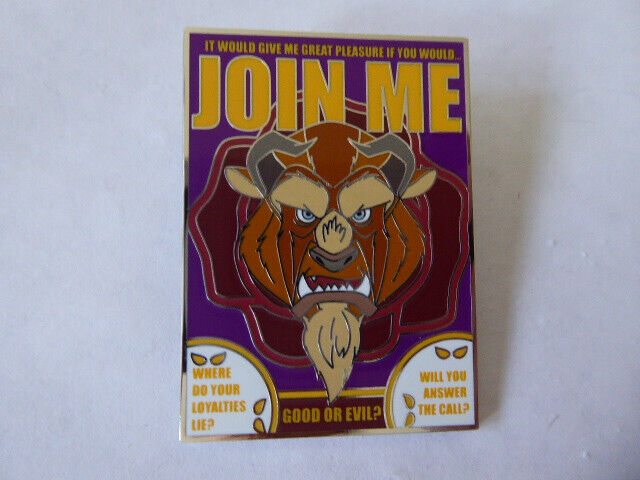 Disney Trading Pins Heroes vs Villains Beast Join Me Recruitment Poster