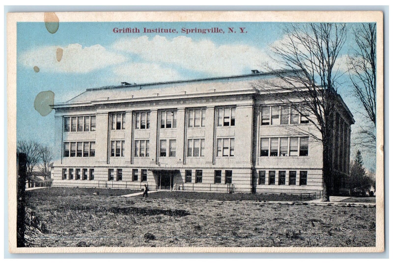 c1910\'s Griffith Institute Building Exterior Springville New York NY Postcard