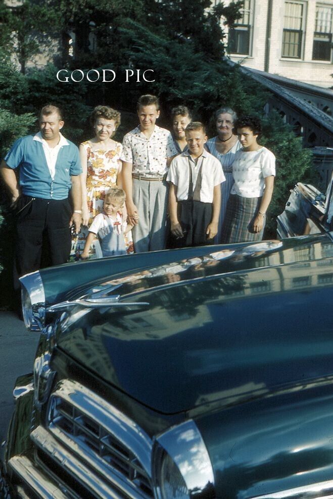 #WE4- Vintage 35mm Slide Photo- People by a Car - 1959