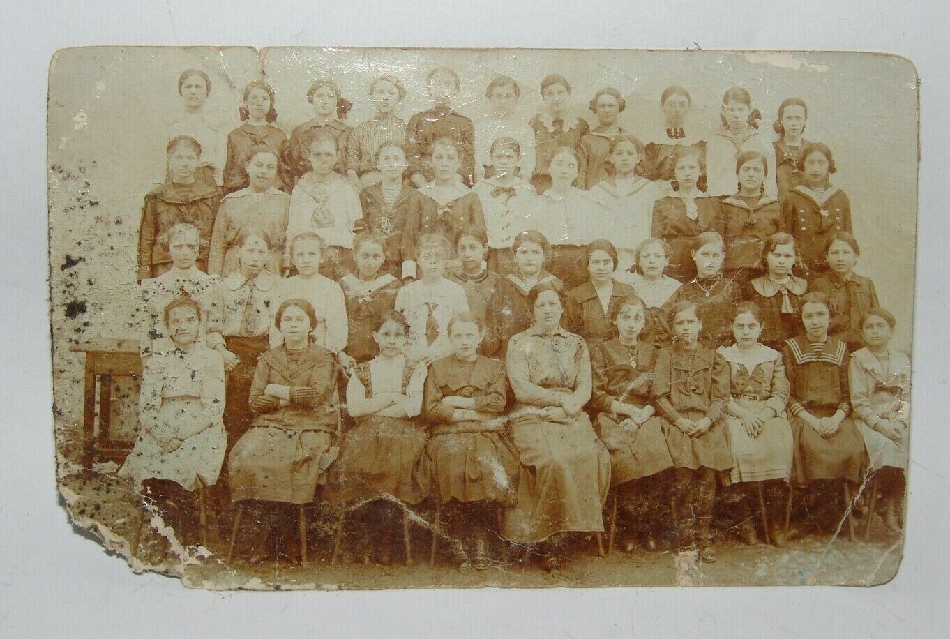 Jewish Judaica palestine Eretz Israel school for girls antique photo postcard