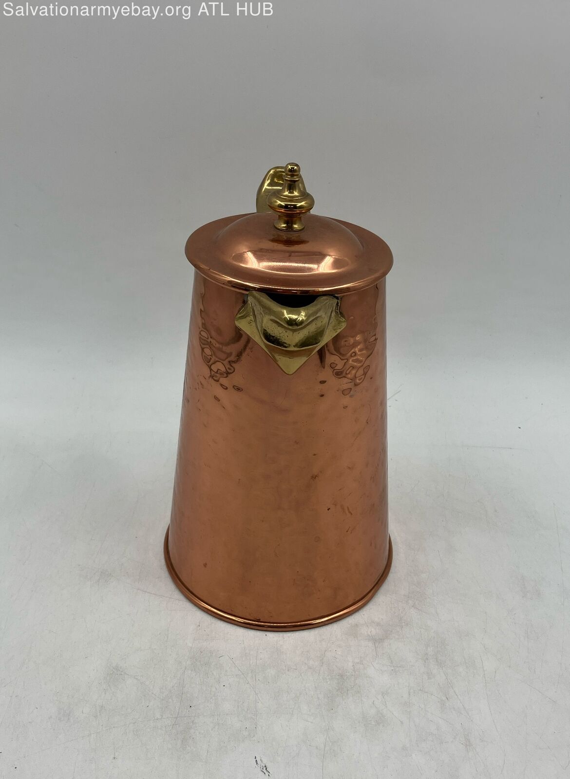 Virginia Hampton Vintage Copper Coffee Twisted Brass Handle Colonial Handmade