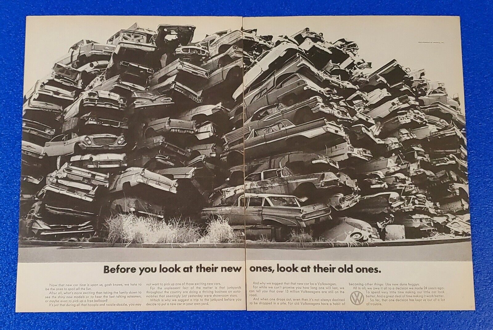 1971 VW 2 PG. PRINT AD BEFORE LOOKING AT THEIR NEW ONES, LOOK AT THIER OLD ONES