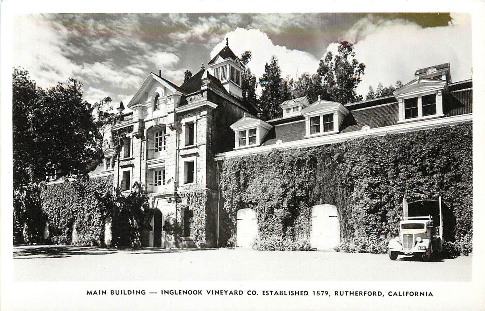 RPPC: Inglenook Winery Main Building, Rutherford CA Napa County Unposted 1940s