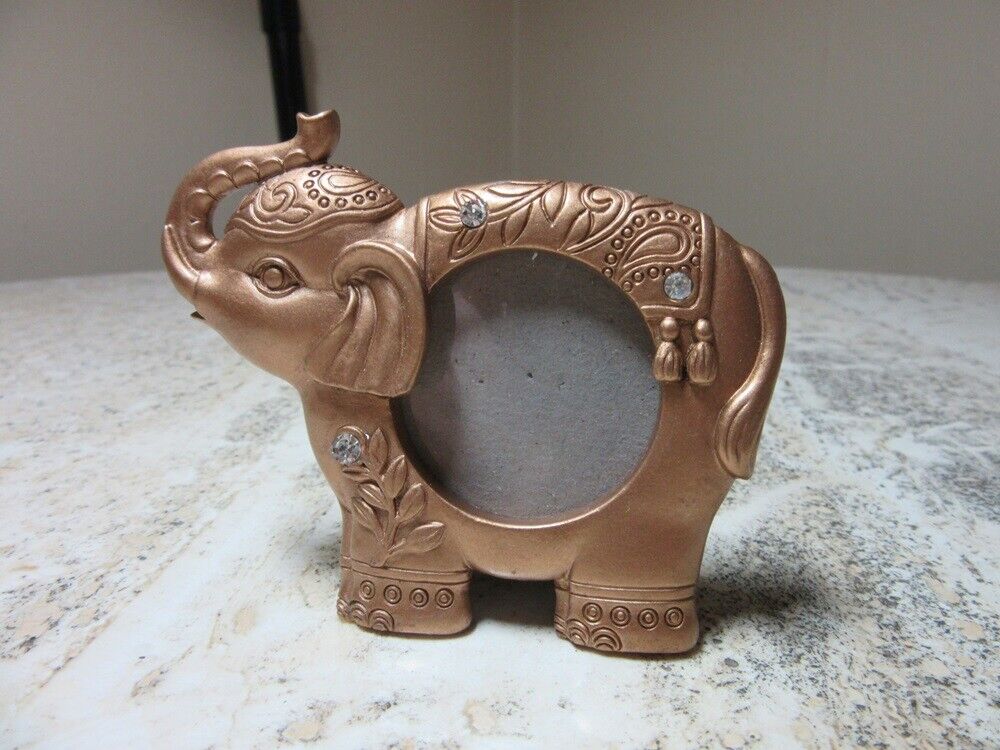Mini elephant shaped picture frame with rhinestones