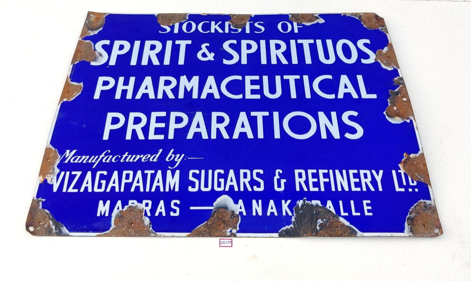 1940 Vintage Spirit Spirituos Pharmaceutical Advertising Enamel Sign Board EB237