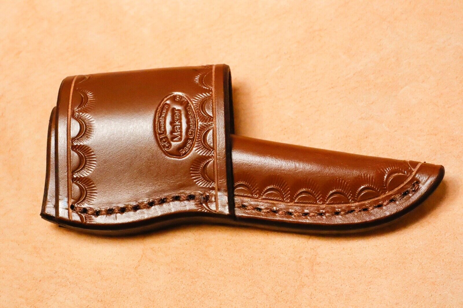 Custom Leather Crossdraw Sheath for KA-BAR Little Finn