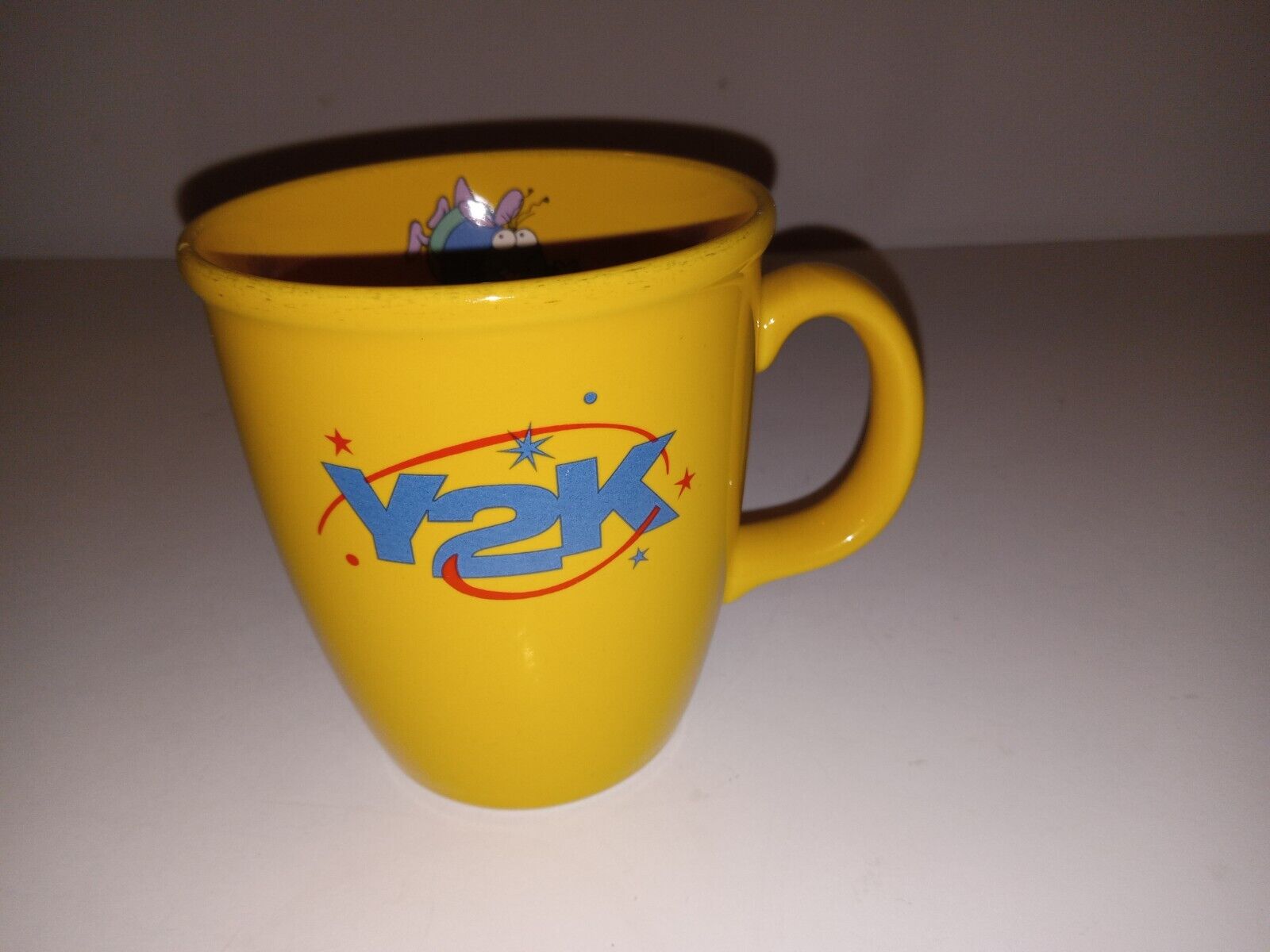 Y2K Coffee Mug Cup Yellow Computer Bug Millennium Vintage Computer Virus 