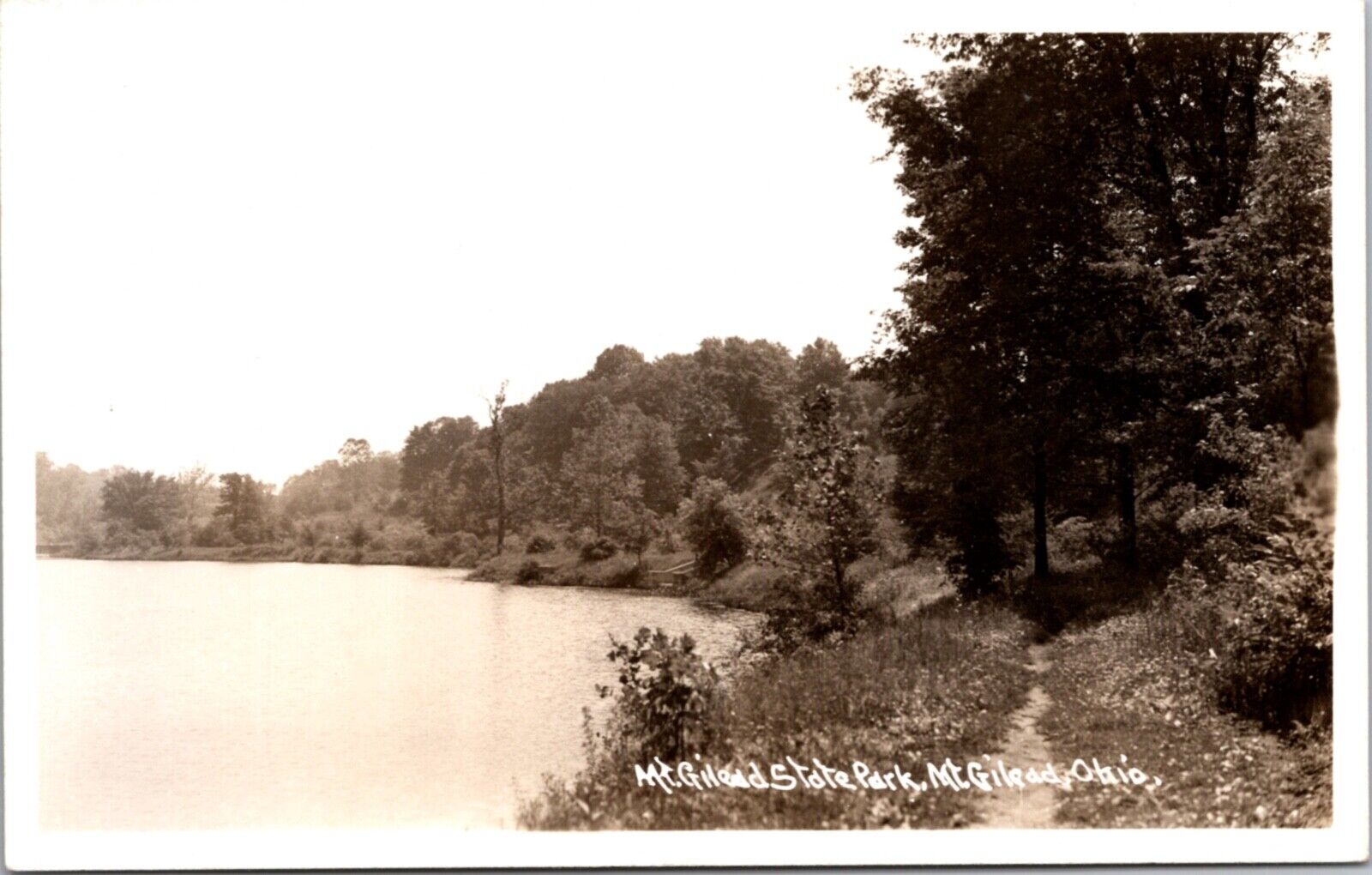 Real Photo Postcard Mount Gilead State Park in Mount Gilead, Ohio