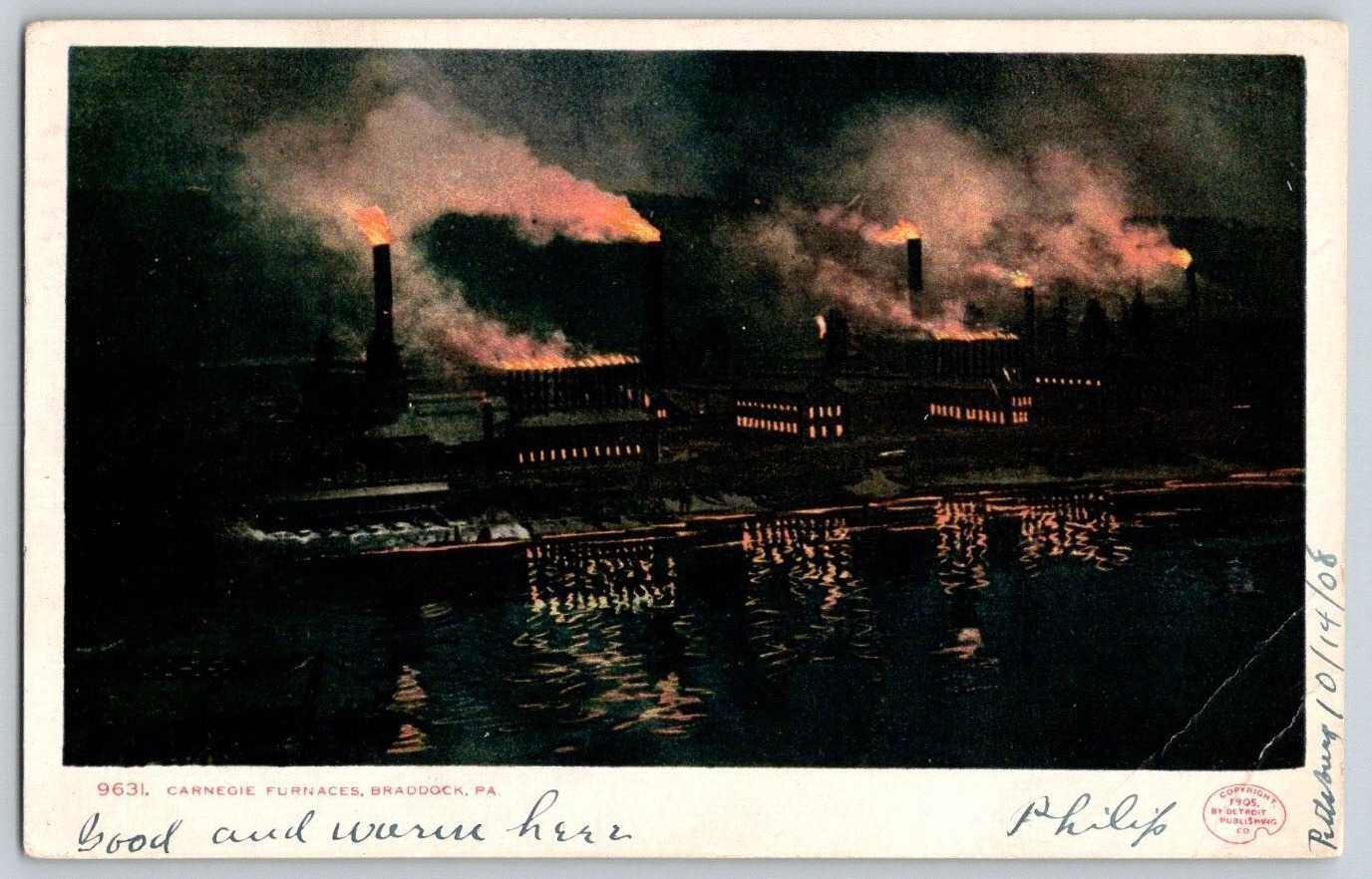 Undivided Back Postcard~ Carnegie Furnace~ Braddock, PA~ (See Condition)
