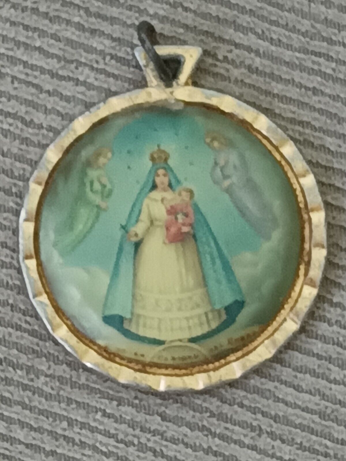 Vintage Virgen de la CARIDAD Medal  pendant 