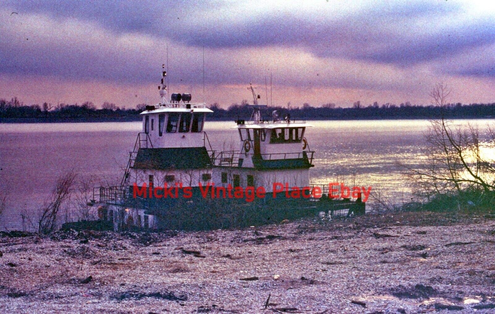 Vtg 1981 Photo 35mm Slide Hawaii Boats Docked at Sunset  j44