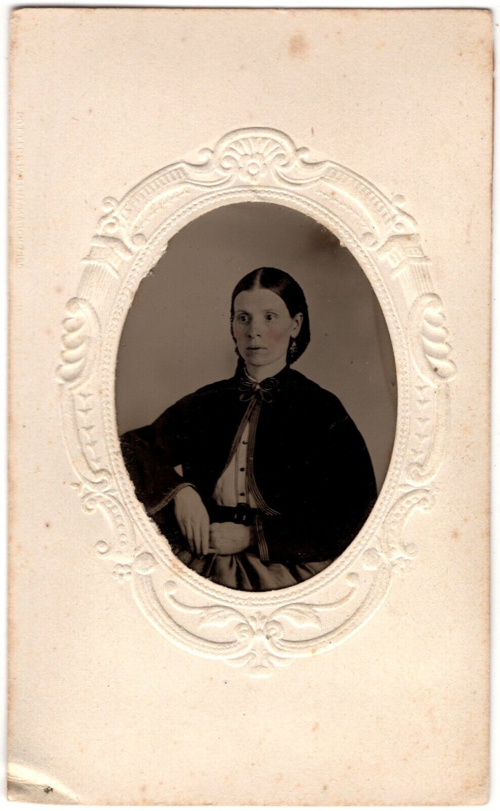 1866 TINTYPE 2C WASHINGTON CIVIL WAR TAX STAMP YOUNG LADY IN DRESS ALBUM PRINT