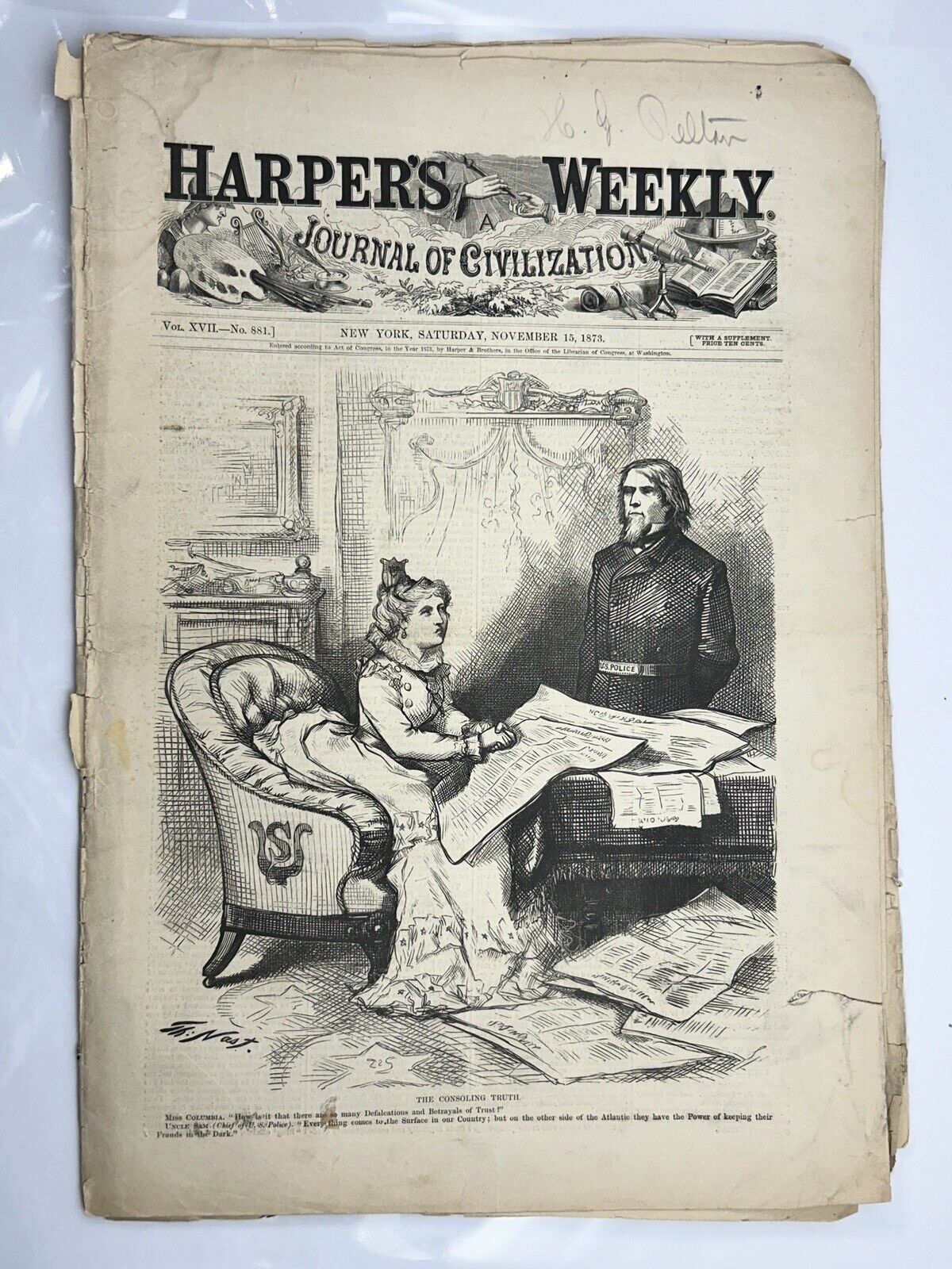 Harper\'s Weekly - New York - Nov 15, 1873 - Papal Retainers - Vatican - Bazaine