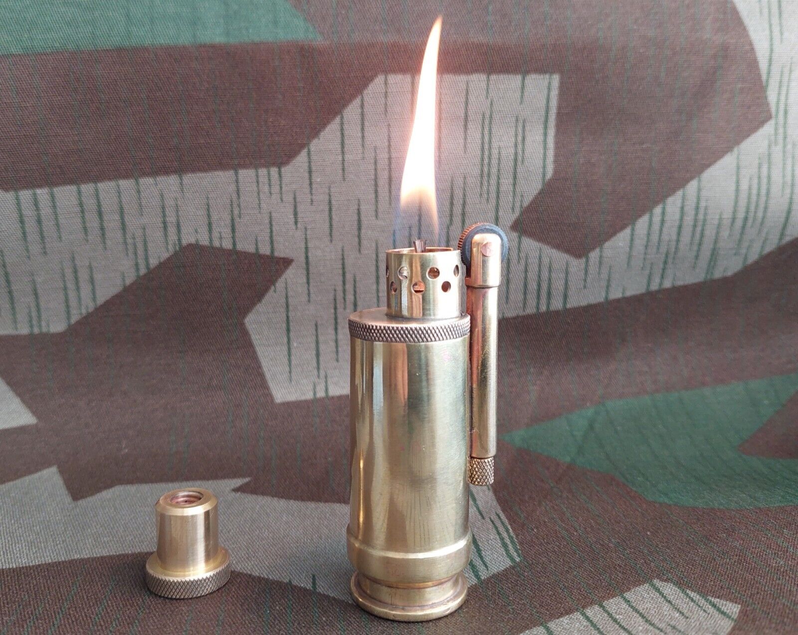 Wehrmacht Petrol Brass Lighter Trench Art Kerosene WW2 WaA FlaK WWII Germany 6
