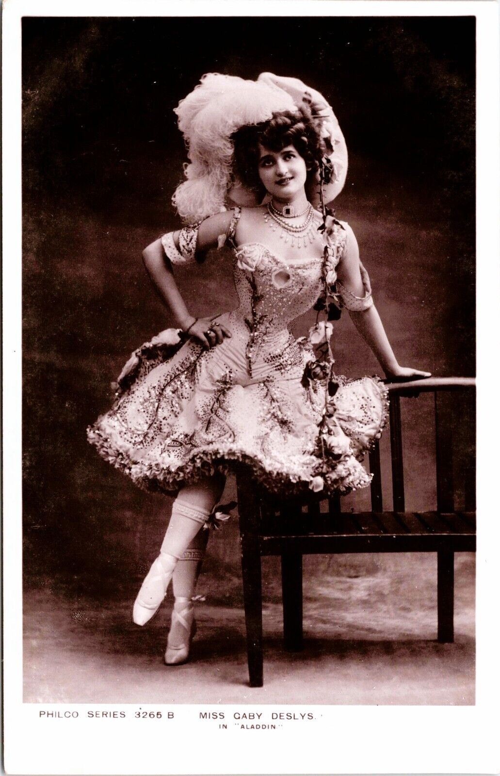 GABY DESLYS: ALADDIN : BEAUTIFUL AND TALENTED ACTRESS, DANCER AND SINGER : RPPC