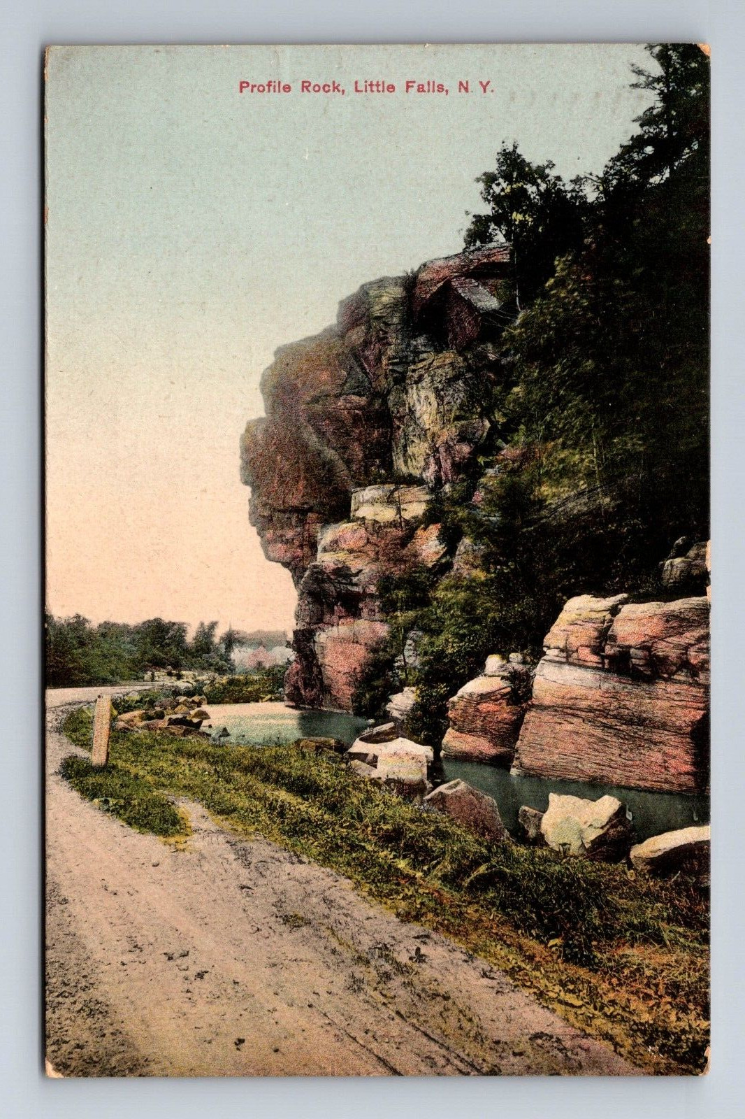 Profile Rock Little Falls New York Postcard c1910