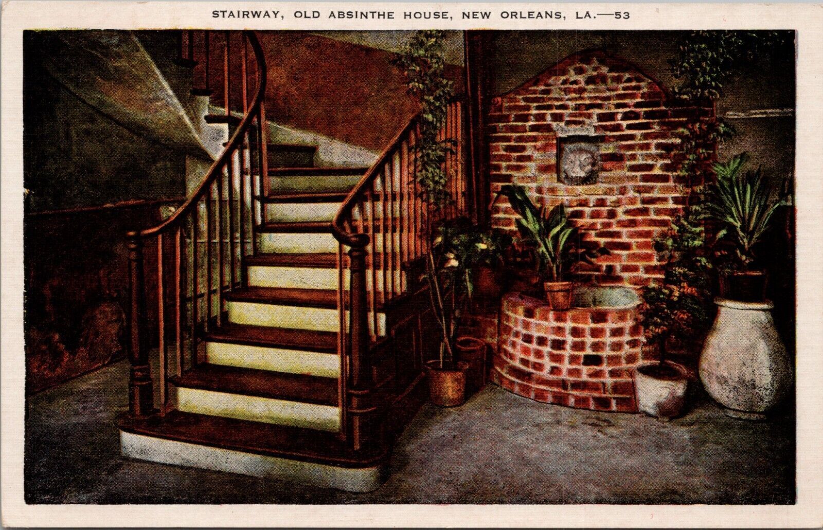 Stairway Old Absinthe House New Orleans LA Postcard PC504
