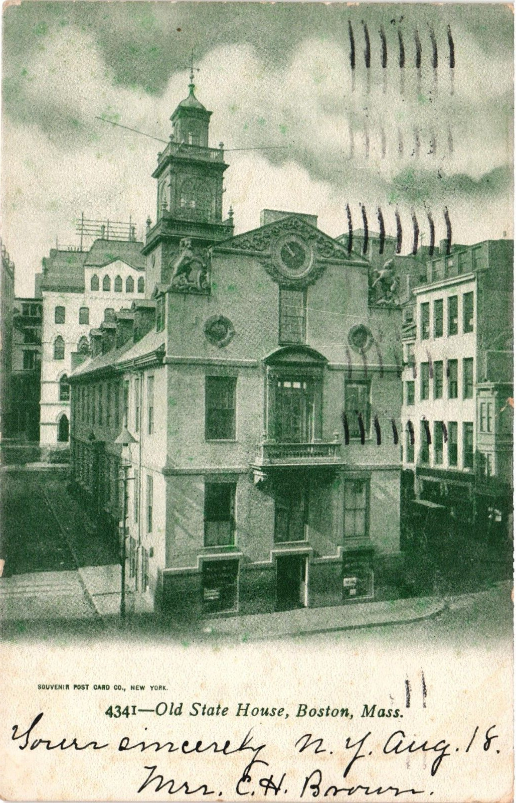 1905 Old State House Street View Boston Massachusetts MA Vintage Postcard