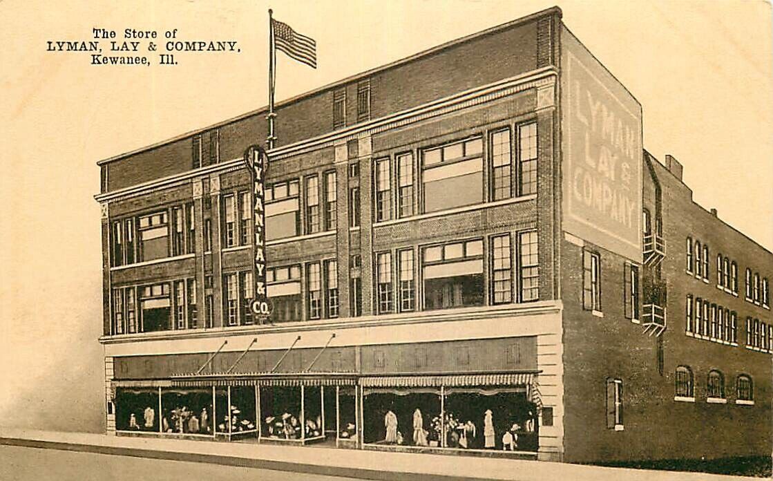 Postcard Lyman-Lay Company Store, Kewanee, Illinois - circa 1908