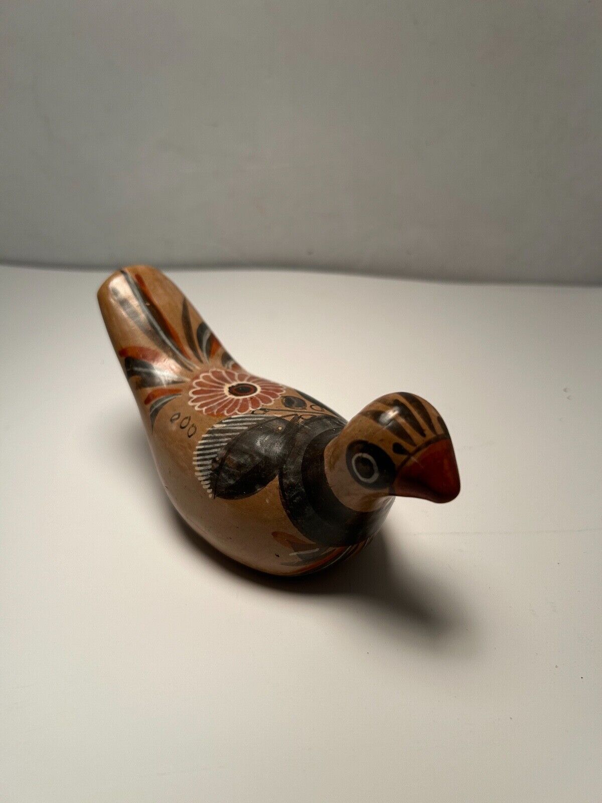 Vintage Mexican Folk Art Pottery Hand Painted Bird/Dove 5\