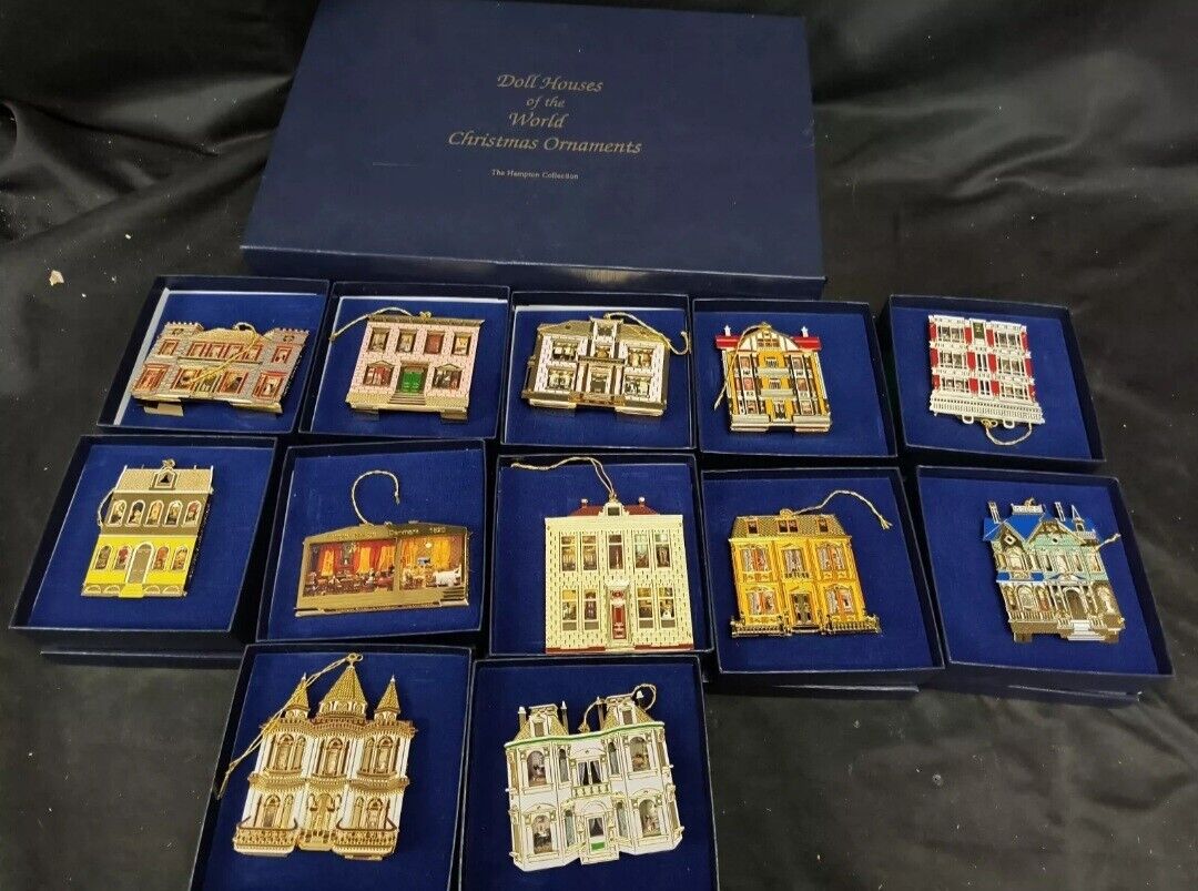 Doll Houses of the World Christmas Ornaments Hampton Collection of 12 L4539