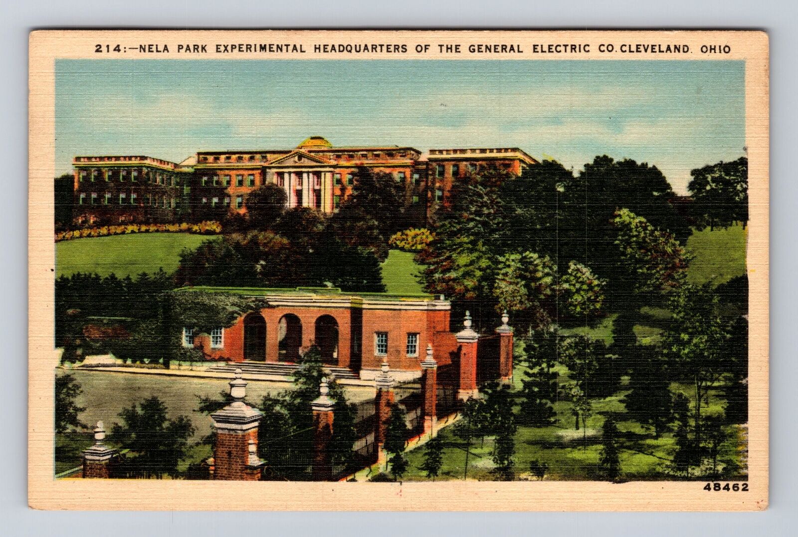 Cleveland OH-Ohio, Nela Park Experimental Headquarters, Vintage c1946 Postcard