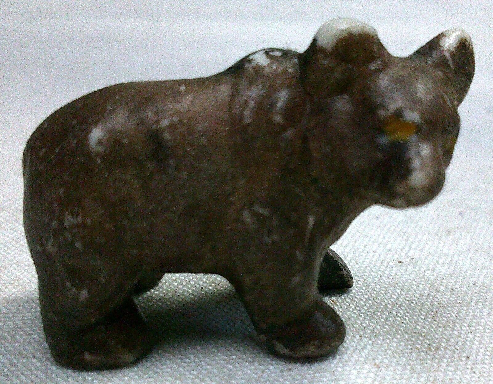 Antique Pottery Ceramic Porcelain Small Bear Figurine Noah\'s Ark Toy Figure
