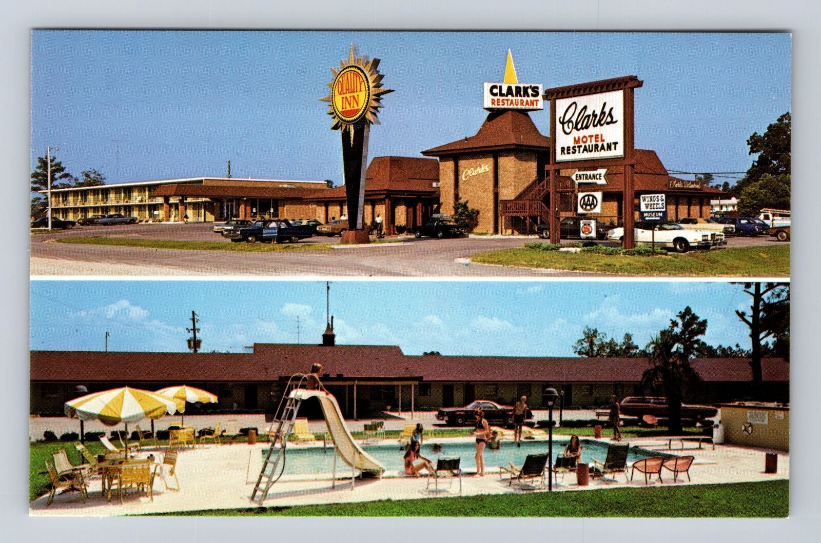 Santee SC-South Carolina, Quality Inn Clark's & Restaurant, Vintage Postcard