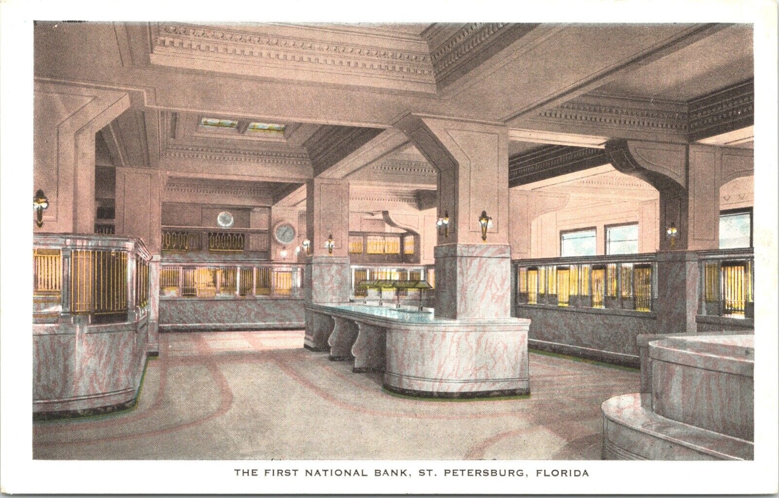 Postcard The First National Bank in St. Petersburg, Florida
