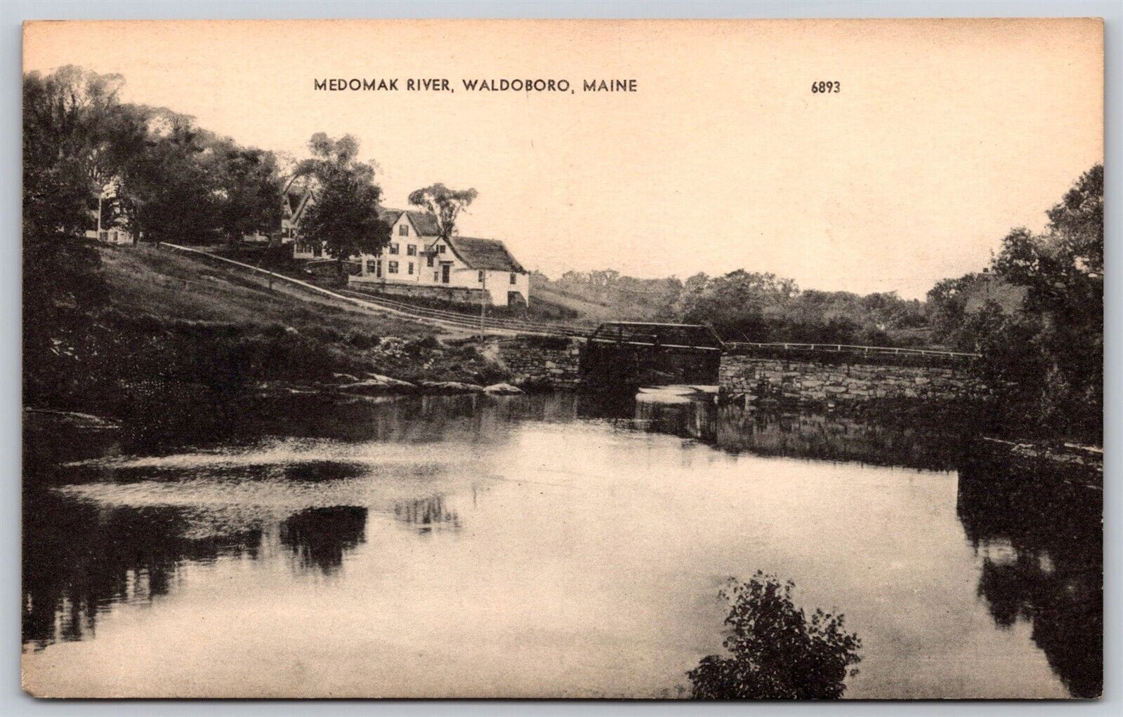Postcard Medomak River Waldoboro Maine D158
