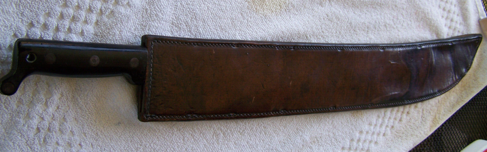 WWll True Temper US 1944 Fighting Knife With Schell 1942 Leather Scabbard